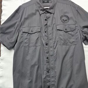 Harley-Davidson Gray Casual Button Down Shirt
